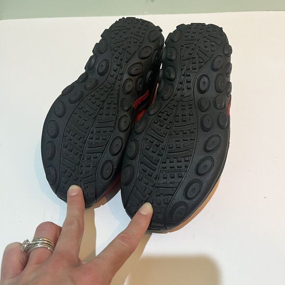 Merrell Shoes Women's Size 6.5 Jungle Moc Red Sunset Suede Leather Slip On Mules - Picture 10 of 14